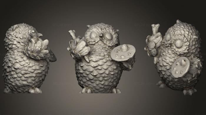 Animal figurines (Owl Artist V2, STKJ_1225) 3D models for cnc